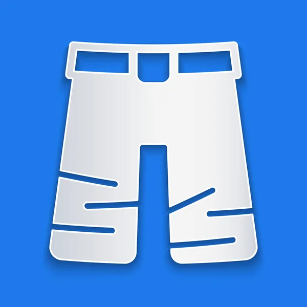 Řez Papíru Široké Kalhoty Ikona Izolované Modrém Pozadí Podpis Kalhoty — Stockový vektor
