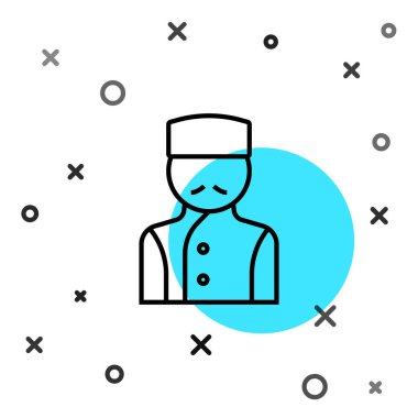 Siyah çizgi concierge simgesi beyaz arkaplanda izole edildi. Rastgele dinamik şekiller. Vektör