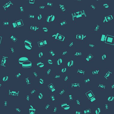 Kahve fincanını paket yap, Fransız kafe, Macaron kurabiyesi ve kusursuz parfüm. Vektör