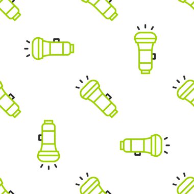 El feneri simgesi beyaz arkaplanda izole edilmiş kusursuz desen. Vektör.