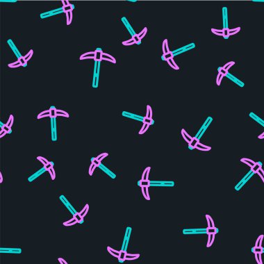 Çizgi Kazma simgesi siyah arkaplanda izole edilmiş. Vektör