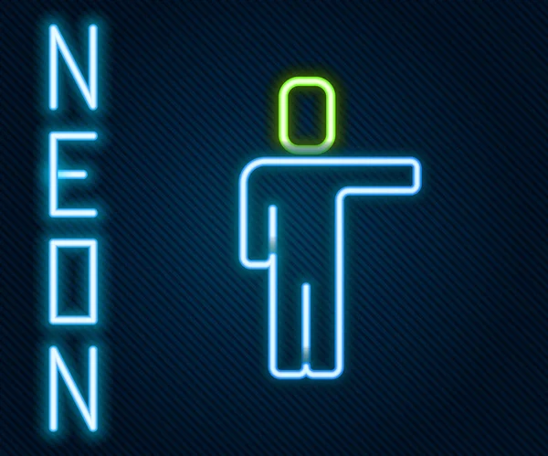 Linea Neon Luminosa Icona Caccia Testa Isolata Sfondo Nero Obiettivo — Vettoriale Stock