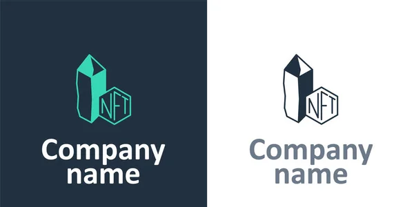 Logotipo Nft Icono Arte Criptográfico Digital Aislado Sobre Fondo Blanco — Vector de stock