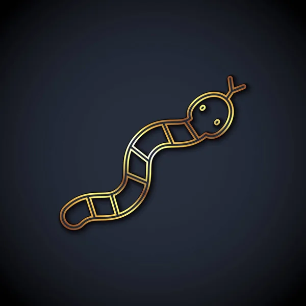 金线蛇图标孤立在黑色背景 — 图库矢量图片