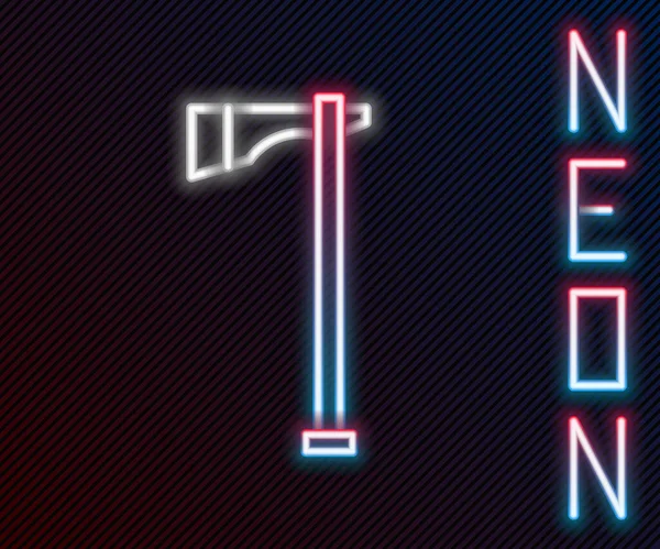 Linea Neon Incandescente Icona Dell Ascia Nativa Americana Tomahawk Isolata — Vettoriale Stock