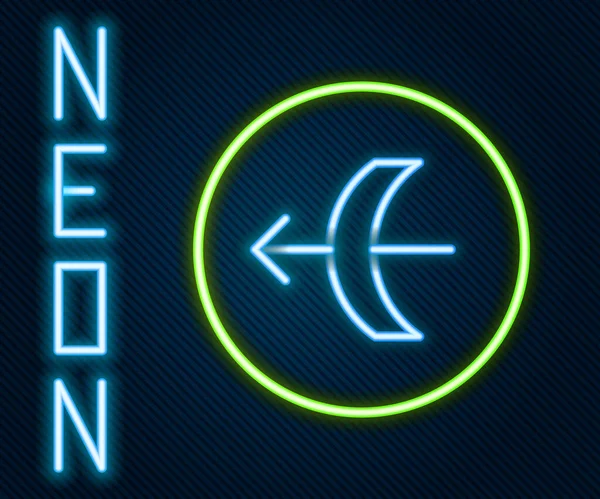 Glödande Neon Linje Skytten Zodiak Tecken Ikon Isolerad Svart Bakgrund — Stock vektor