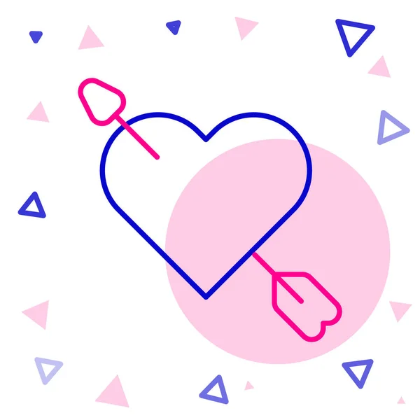 Čára Amor Symbol Srdcem Šipkou Ikona Izolované Bílém Pozadí Znamení — Stockový vektor