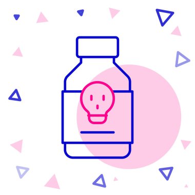 Zehirli çizgi ikonu beyaz arka planda izole edildi. Zehirli hap. Tehlikeli bir ilaç. Renkli taslak konsepti. Vektör