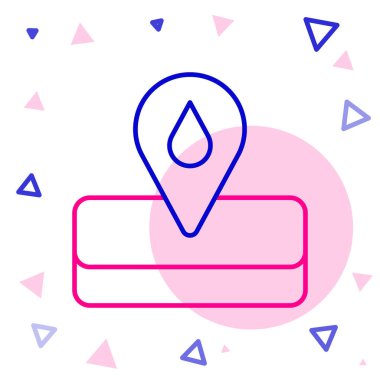 Oilfield çizgisi simgesi beyaz arkaplanda izole edildi. Doğal kaynaklar, petrol ve gaz üretimi. Renkli taslak konsepti. Vektör