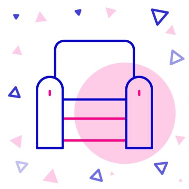 Hat Kol Koltuğu simgesi beyaz arkaplanda izole edildi. Renkli taslak konsepti. Vektör