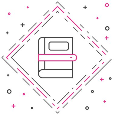 Satır Defteri simgesi beyaz arkaplanda izole edildi. Renkli taslak konsepti. Vektör