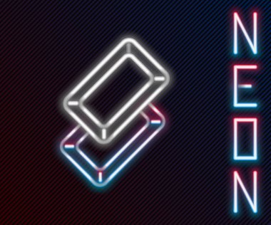 Parlayan neon çizgisi simgesi siyah arkaplanda izole edilmiş. Bankacılık işi konsepti. Renkli taslak konsepti. Vektör