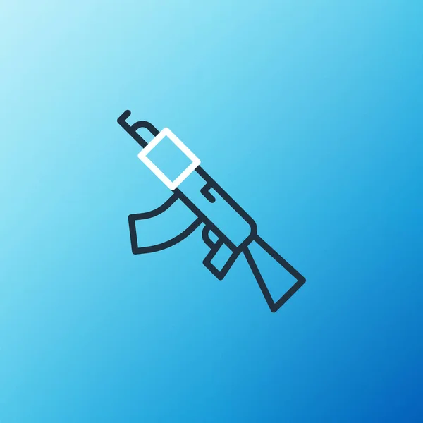 Иконка Пистолета Пулемета Изолирована Синем Фоне Калашников Ак47 Красочная Концепция — стоковый вектор