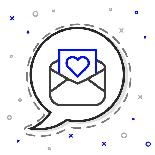 Briefumschlag Mit Valentinsherz Symbol Isoliert Auf Weißem Hintergrund Botschaft Liebe — Stockvektor