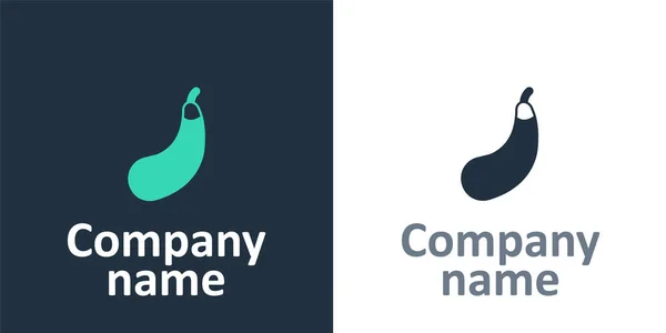 Beyaz Arka Planda Logotype Patlıcan Simgesi Izole Edildi Logo Tasarım — Stok Vektör