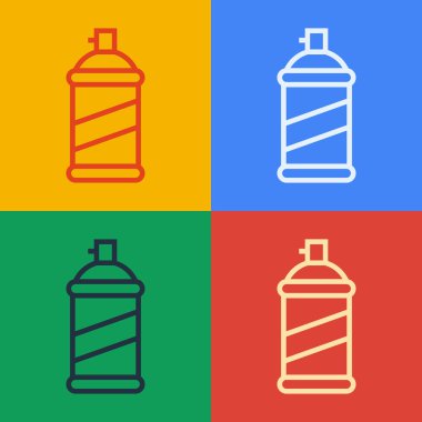 Pop sanat eseri boya kutusu ikonu renk arkaplanında izole edilmiş. Vektör