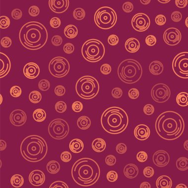 Kahverengi çizgi Vinil disk simgesi kırmızı arkaplanda izole edilmiş. Vektör