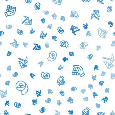 Altın külçelerini elinize alın ve kusursuz desenlerde madencilik yapın. Vektör.