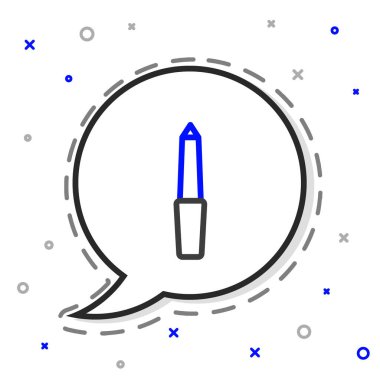 Beyaz arkaplanda çizgi tırnak dosya simgesi izole edildi. Manikür aleti. Renkli taslak konsepti. Vektör.