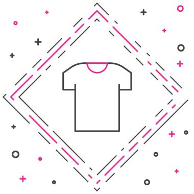 Beyaz arkaplanda çizgi tişört simgesi izole edildi. Renkli taslak konsepti. Vektör