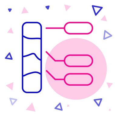 Çizgi tarımsal toprak testi ve sonuç simgesi beyaz arka planda izole edildi. Dijital toprak analizi. Renkli taslak konsepti. Vektör