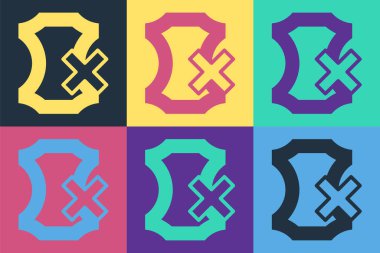 Pop sanat. Renkli arka planda deri simgesi yok. Vektör