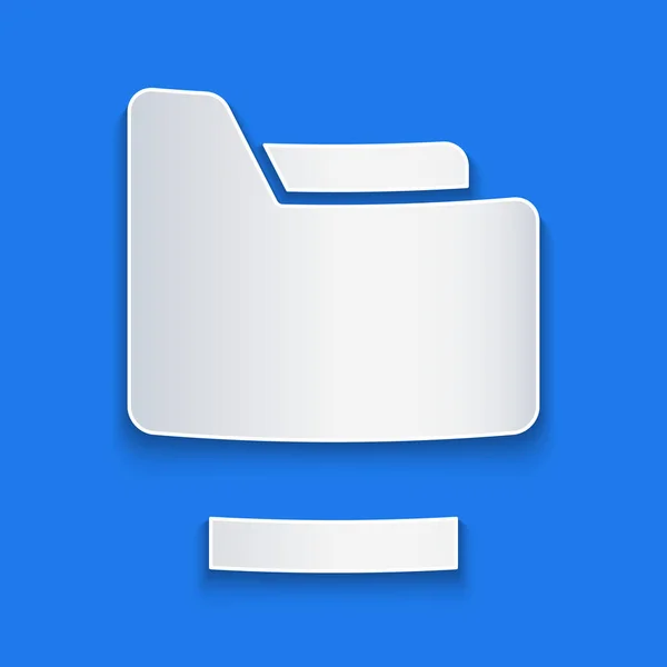 Papiergeschnittenes Ordnersymbol Auf Blauem Hintergrund Buchhalter Symbol Buchhaltungsmanagement Papierkunst Vektor — Stockvektor