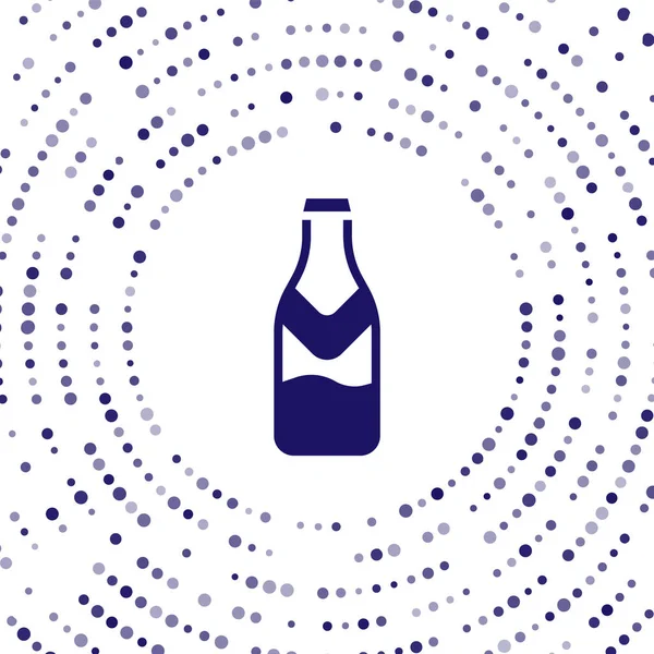 Ícone Garrafa Cerveja Azul Isolado Fundo Branco Pontos Aleatórios Círculo — Vetor de Stock