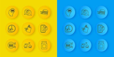 İnternetten hamburger siparişi ver, 24 saat çalış ve Cafe restoranının mekan ikonu. Vektör