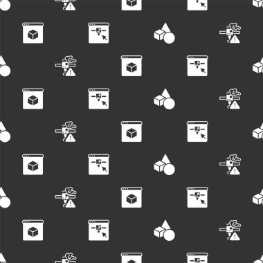 Temel geometrik şekilleri, 3D yazıcı uyarısını ve pürüzsüz deseni ayarla. Vektör