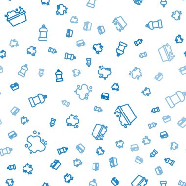 Hat su sızıntısı, sabun köpüklü leğen ve temizleme maddesi için bir şişe. Vektör