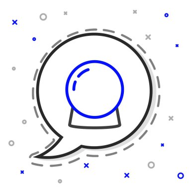 Çizgi Sihirli Top simgesi beyaz arkaplanda izole edildi. Kristal küre. Renkli taslak konsepti. Vektör