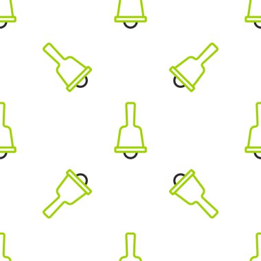 Mutlu Noeller zil ikonu beyaz arka planda izole edilmiş kusursuz desen. Alarm sembolü, servis zili, el zili işareti, uyarı. Vektör