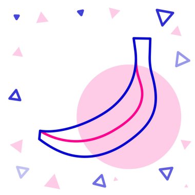 Muz çizgi simgesi beyaz arkaplanda izole edildi. Renkli taslak konsepti. Vektör