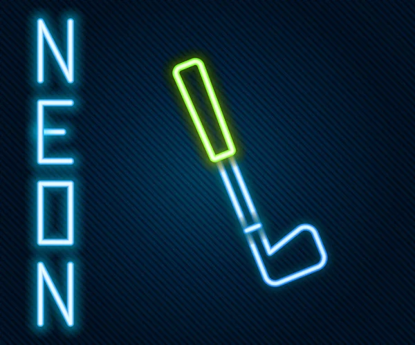 Zářící Neonová Čára Ikona Golfového Klubu Izolované Černém Pozadí Barevný — Stockový vektor