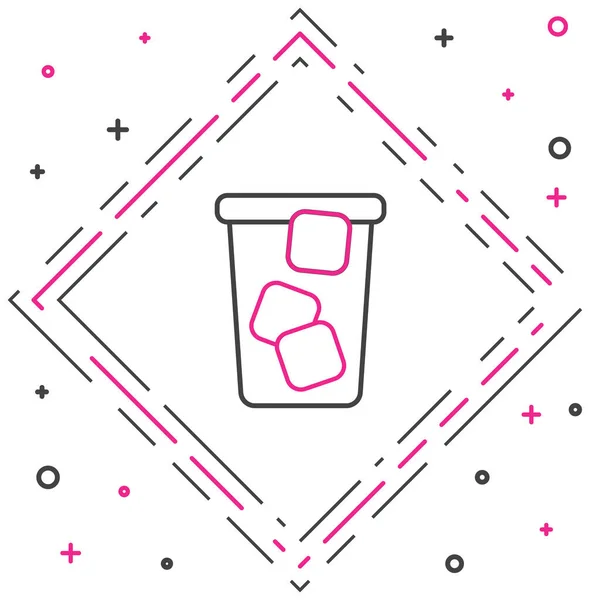 Line Ice Tea Icon Isolated White Background Iced Tea Colorful — Vetor de Stock