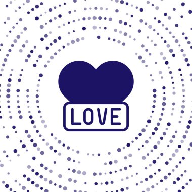 Blue Heart icon isolated on white background. Romantic symbol linked, join, passion and wedding. Happy Valentines day. Abstract circle random dots. Vector