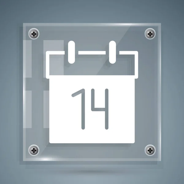 Icona Calendario Bianco Isolato Sfondo Grigio Simbolo Promemoria Evento Pannelli — Vettoriale Stock