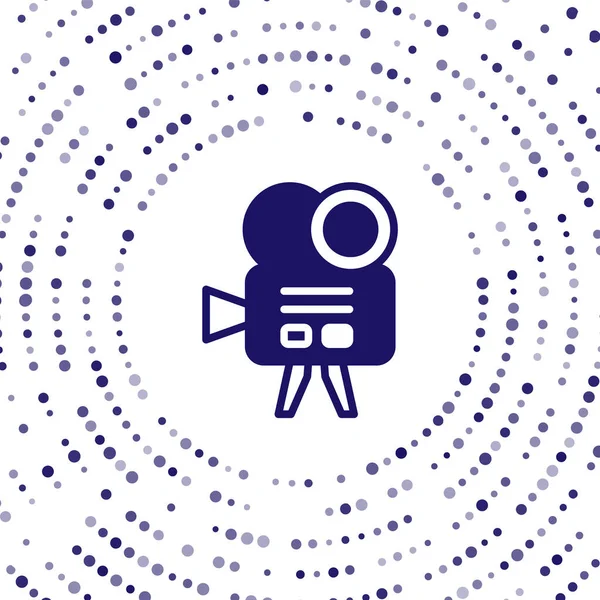 Blaues Retro Kamera Symbol Isoliert Auf Weißem Hintergrund Videokamera Filmschild — Stockvektor
