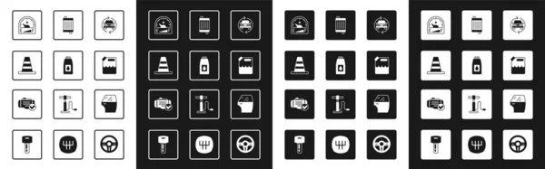 자동차 서비스 자동차 게이지 가솔린 라디에이터 시스템 아이콘 Vector — 스톡 벡터