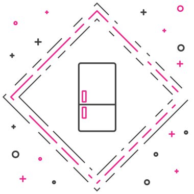 Buzdolabı simgesi beyaz arkaplanda izole edildi. Buzdolabı buzdolabı. Ev aletleri ve aletler. Renkli taslak konsepti. Vektör.