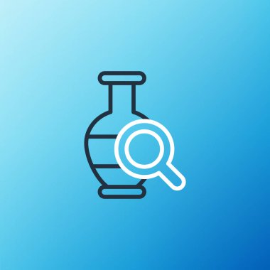 Eskiler 'in amfora simgesi mavi arkaplanda izole edildi. Renkli taslak konsepti. Vektör