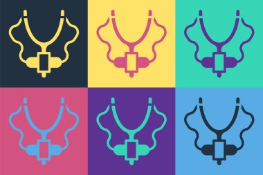 Pop sanat Sapanı simgesi renk arkaplanında izole edildi. Vektör