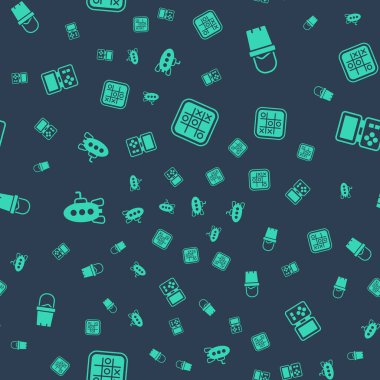 Tic tac toe oyunu kovadaki kumları ve Tetris elektroniğini kusursuz desenlere ayarlayın. Vektör.