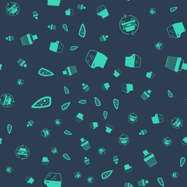 Araba kapısı farlarını ve hava filtresini kusursuz desene ayarlayın. Vektör.