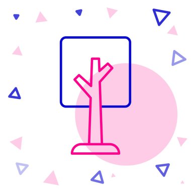 Beyaz arkaplanda çizgi ağacı simgesi izole edildi. Orman sembolü. Renkli taslak konsepti. Vektör