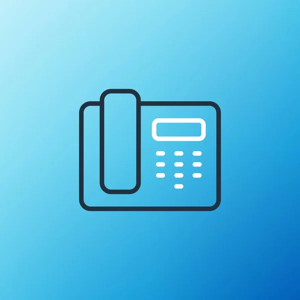 Line Telefoon Uur Support Icoon Geïsoleerd Blauwe Achtergrond Hele Dag — Stockvector