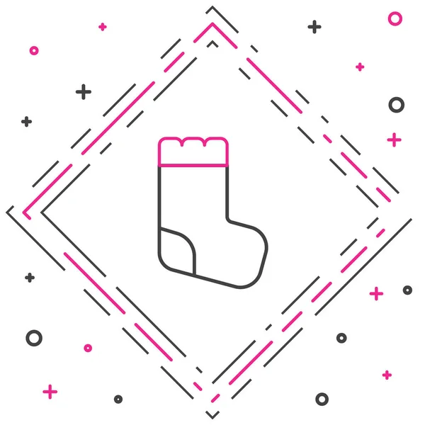 Line Baby Ponožky Oblečení Ikona Izolované Bílém Pozadí Barevný Koncept — Stockový vektor