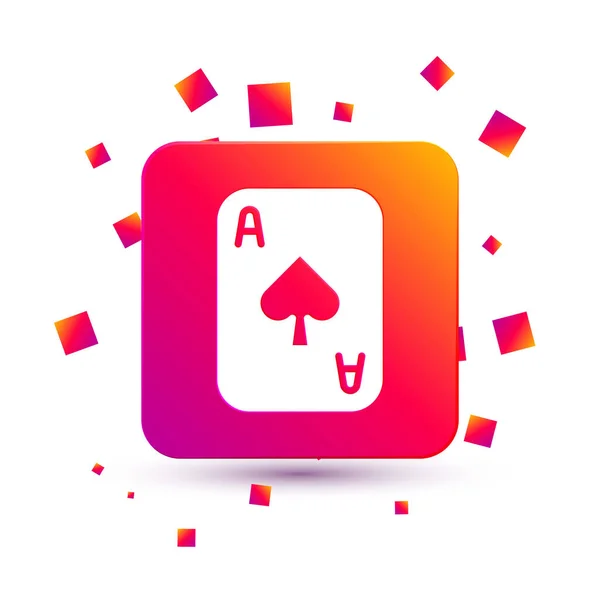 Weiße Spielkarten Icon Isoliert Auf Weißem Hintergrund Casino Glücksspiel Quadratische — Stockvektor