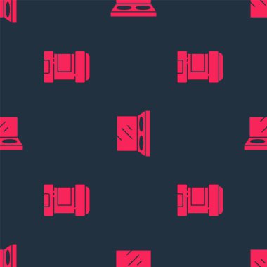 Terleme önleyici deodorant rulosunu ve makyaj tozunu aynayla kusursuz desenlere ayarlayın. Vektör